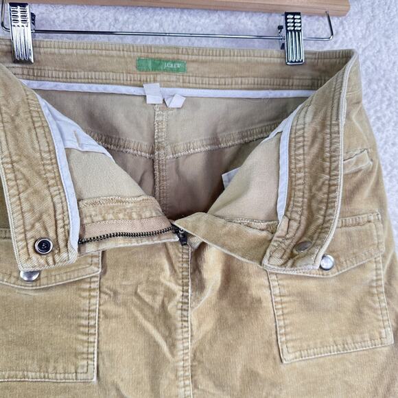 J Crew Skirt Womens 4 Tan Corduroy Utility Pockets Cargo Mini Casual Stretch - Picture 6 of 7